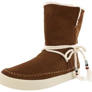 Toms Vista Water-Resistant Women Pull On Cozy Ankle Boots Leather